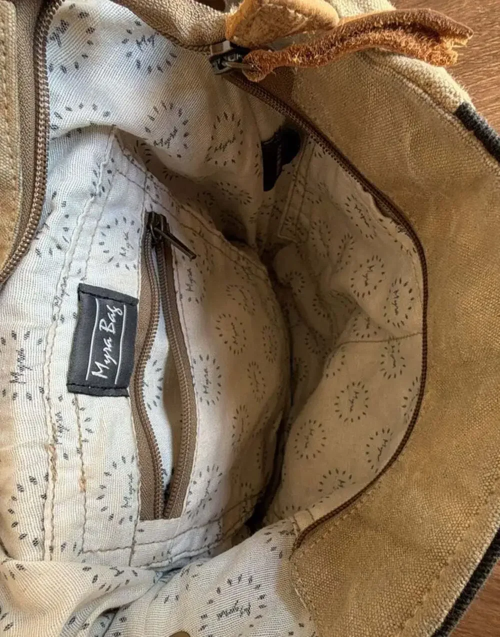 Myra Bag The Chicago Upcycled Canvas and Leather Messenger Shoulder Bag